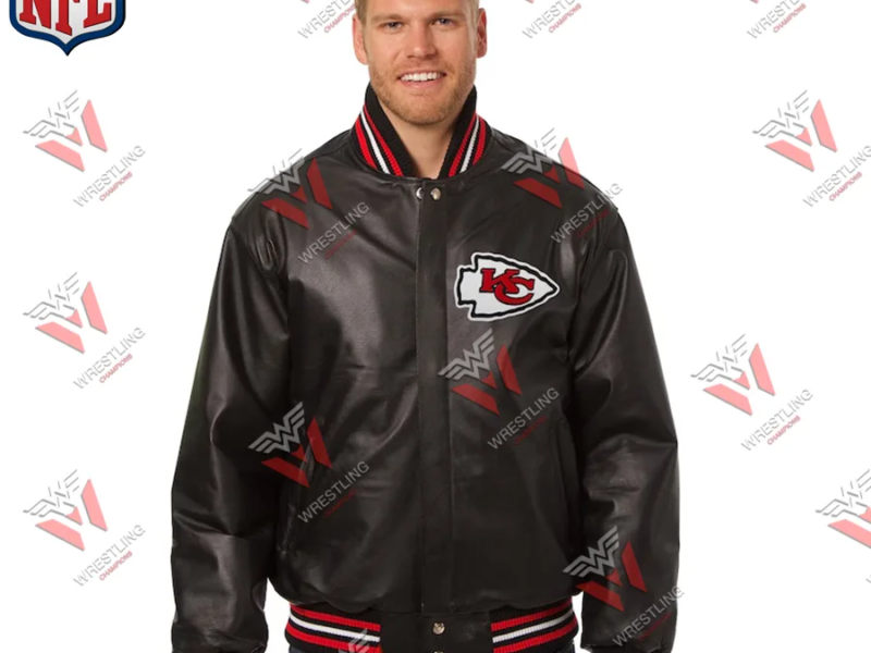 Men's Kansas City Chiefs NFL Black Leather Jacket