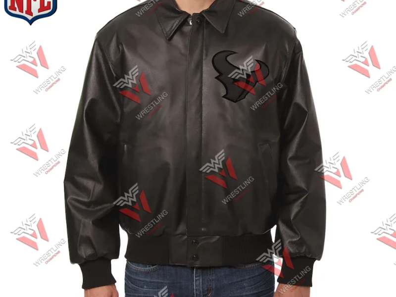 Men's Houston Texans Black Leather NFL Jacket