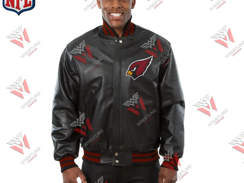 Men's Arizona Cardinals Black Leather NFL Jacket