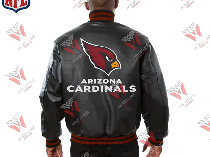 Men's Arizona Cardinals Black Leather NFL Jacket