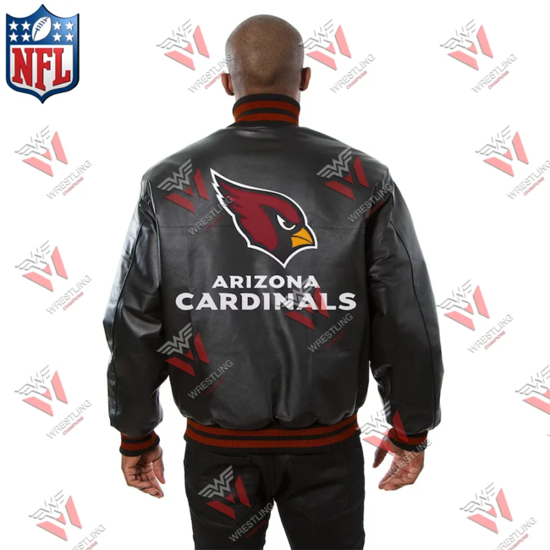 Men's Arizona Cardinals Black Leather NFL Jacket