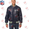 Men's Seattle Seahawks Navy Leather NFL Jacket