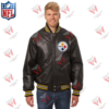 Men's Pittsburgh Steelers Black Leather NFL Jacket