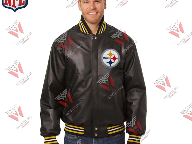 Men's Pittsburgh Steelers Black Leather NFL Jacket