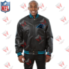 Men's Carolina Panthers Black NFL Leather Jacket