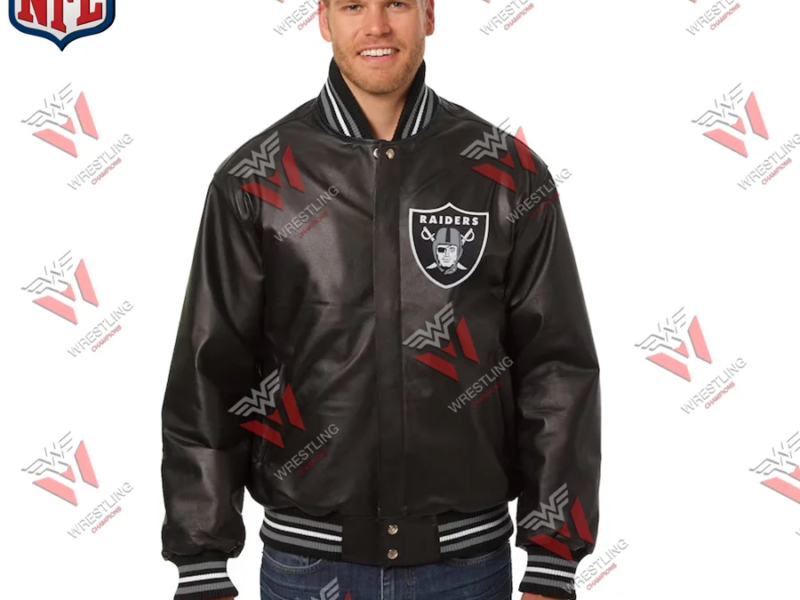 Men's Las Vegas Raider NFL Black Leather Jacket