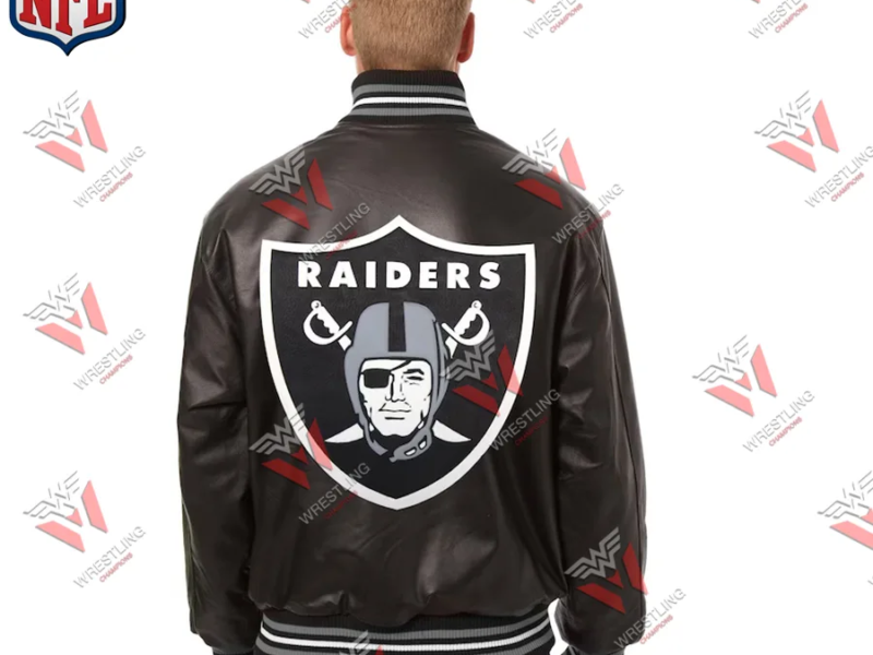 Men's Las Vegas Raider NFL Black Leather Jacket