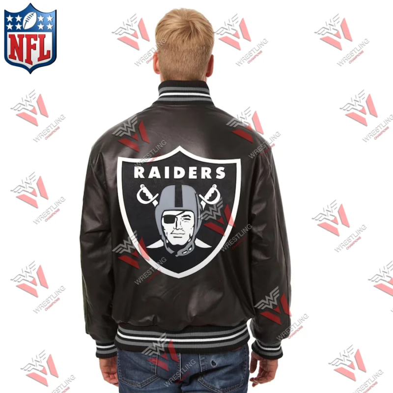 Men's Las Vegas Raider NFL Black Leather Jacket