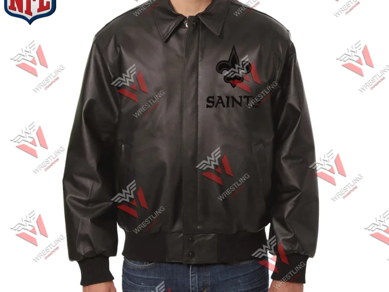 Men's New Orleans Saints Black NFL Leather Jacket