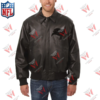 Men's Tampa Bay Buccaneers NFL Black Leather Jacket