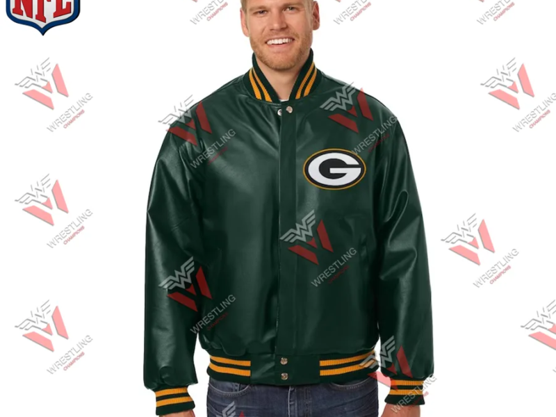 Men's Green Bay Packers Green Leather Jacket