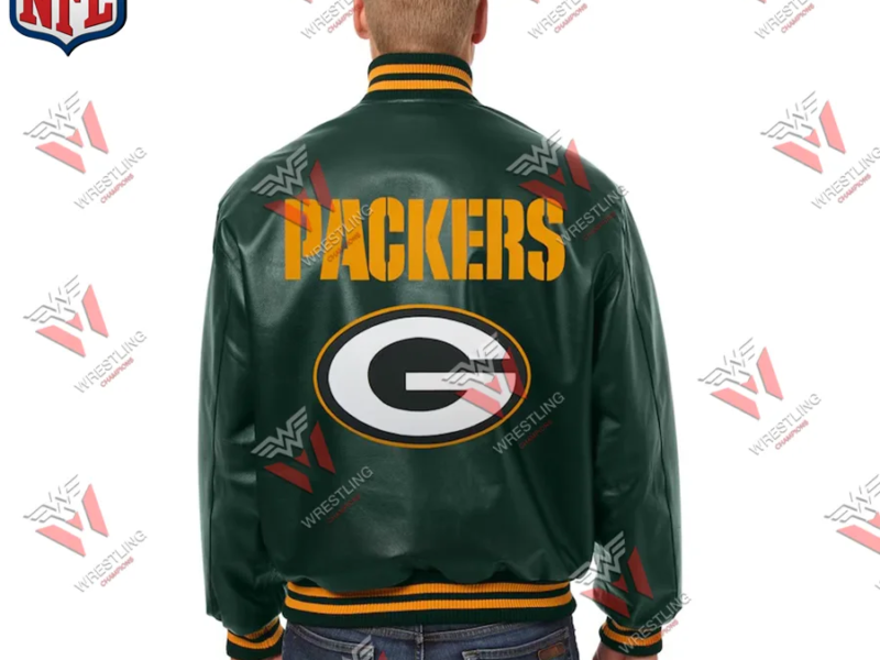 Men's Green Bay Packers Green Leather Jacket